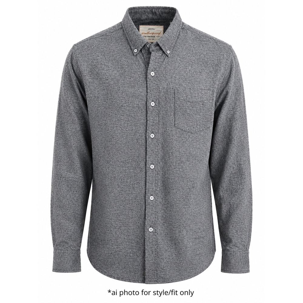 Weatherproof Vintage Button Down Shirt Men's XL Gray Heather Pocket Casual